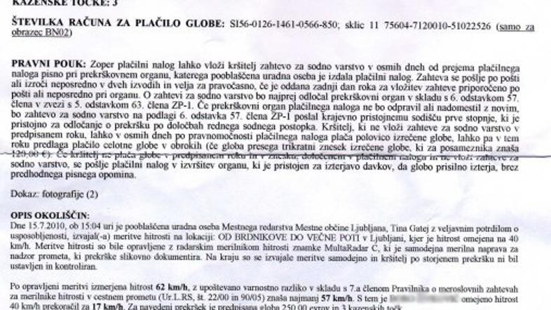 plačilni nalog, redarstvo, redarji ZABLURAN POPRAVLJEN