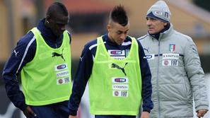 Balotelli El Shaarawy Prandelli Italija Nizozemska trening Firence Coverciano