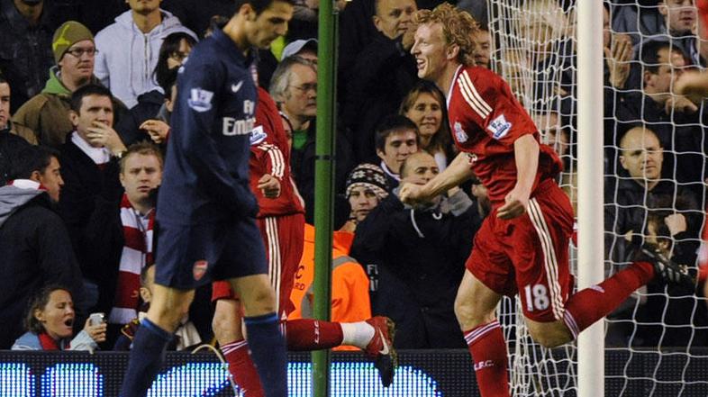 Dirk Kuyt je zadel za vodstvo Liverpoola, ki pa ni zdržalo do konca srečanja. (F