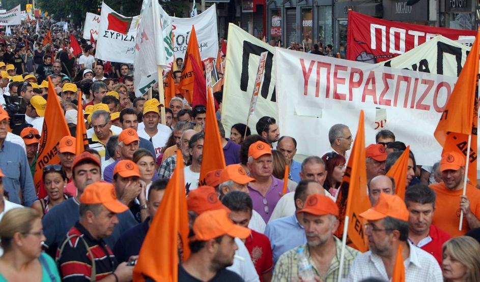 Protesti proti varčevalnim ukrepom v grškem mestu Thessaloniki