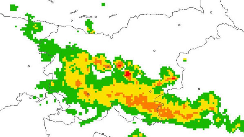 Radarska slika padavin