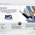 Švicarska banka M&G Bank Zurich Ltd se v glavi spletne strani predstavlja kot M&