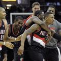 Damian Lillard in soigralci po zmagi proti Clevelandu