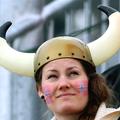 Norveška navijačica viking rogovi SP svetovno prvenstvo biatlon Nove Mesto moška