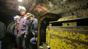 slovenija 12.03.14. rudarji v jami, stavka RTH, savski rov, rudnik Trbovlje, fot