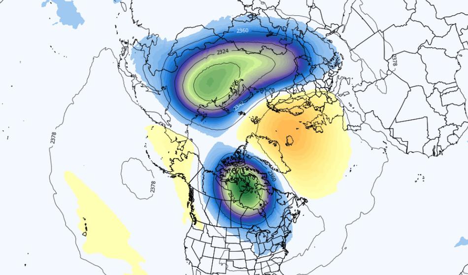 Sprememba vremena: Polarni vrtinec se je razcepil na dva dela