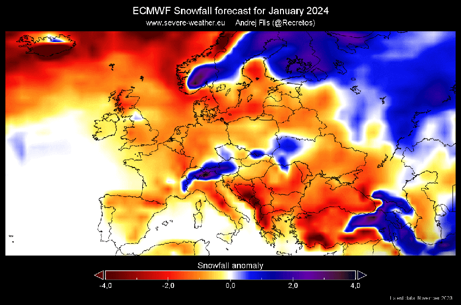 sneg Evropa januar 2024 | Avtor: Severe Weather Europe