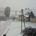 Slovenijo pobelil sneg.