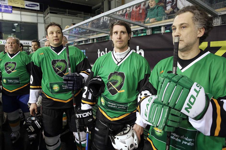 dobrodelna tekma legende slovenskega hokeja Olimpija Jesenice Tivoli Jakec in ča