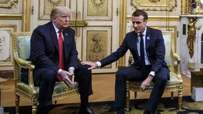 Donald Trump in Emmanuel Macron
