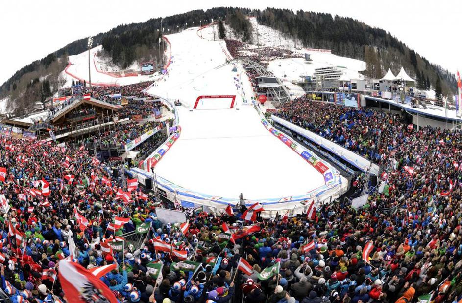SP svetovno prvenstvo slalom Schladming navijači gledalci ciljna arena