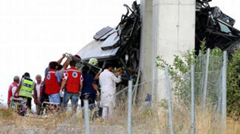 Prizorišče hude nesreče na Hrvaškem.