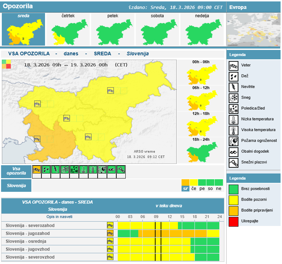Arso opozorilo | Avtor: Zajem zaslona