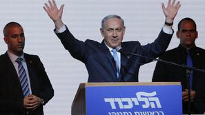 Benjamin Netanjahu slavi v Izraelu. 