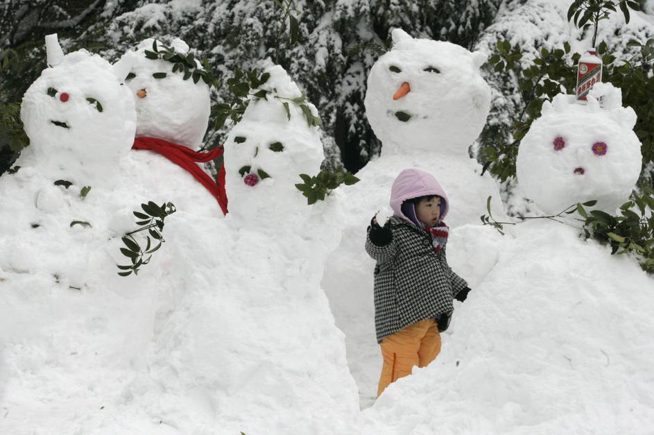 snežak, sneg, Hangzhou