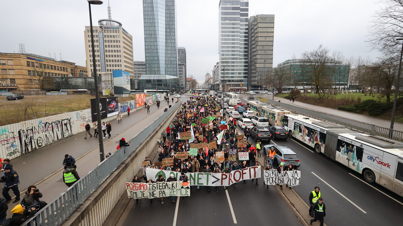 Podnebni štrajk v Ljubljani in Mariboru