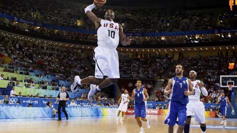 Kobe Bryant je bil z 18 točkami najboljši strelec srečanja med Američani in Grki
