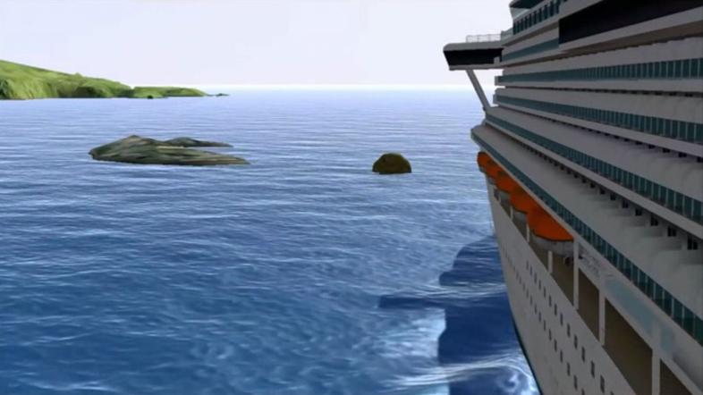 Costa Concordia, simulacija