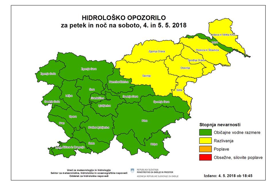 hidrološko opozorilo | Avtor: Arso