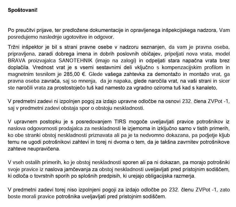 tržni inšpektorat | Avtor: bralka