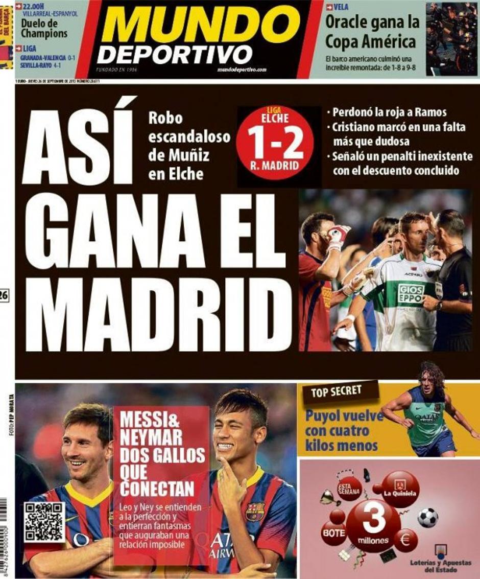 Mundo Deportivo naslovnica Muniz Fernandez Elche Real Madrid | Avtor: Facebook