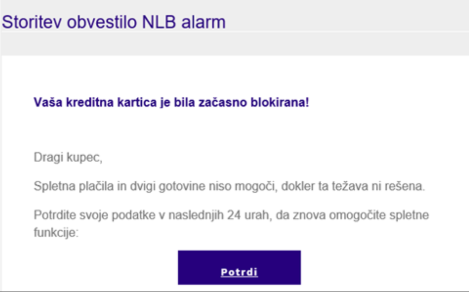 Poskus prevare | Avtor: NLB d.d.