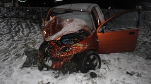 Prometna nesreča, čelno trčenje