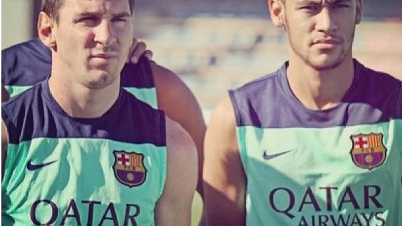 Neymar Messi Barcelona trening priprave zbor Ciutat Esportiva Joan Gamper