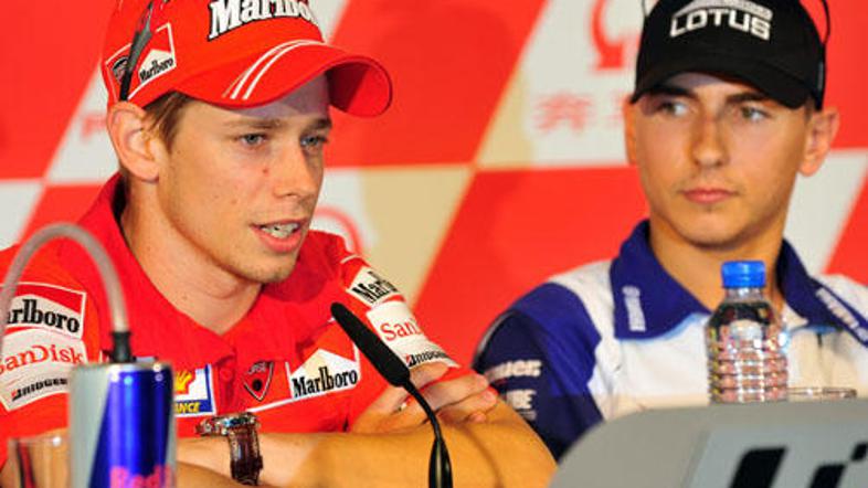 Zmagovalec zadnje dirke Jorge Lorenzo in zmagovalec lanske VN Kitajske Casey Sto