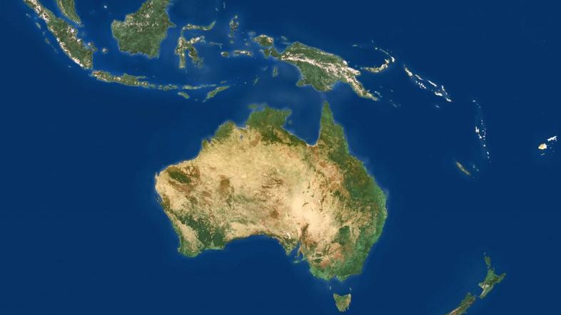 zemljevid Nova Zelandija Avstralija