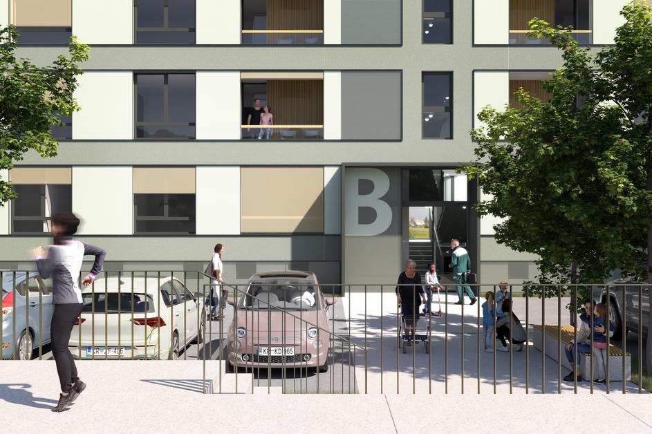 Vhod v nov objekt v Stražišču na Delavski cesti