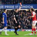 Chelsea Arsenal David Luiz rdeči karton