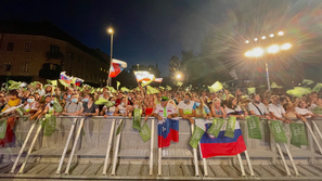 Sprejem slovenskih Olimpijcev na Kongresnem trgu