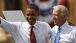 Barack Obama in Joseph Biden sta izvedla krstni nastop v javnosti. Obama je poud