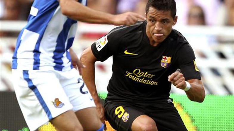 Alexis Sanchez na tekmi Real Sociedad-Barcelona