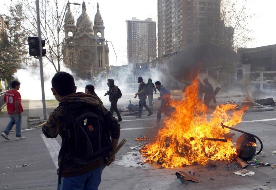Protesti študentov v Čilu.