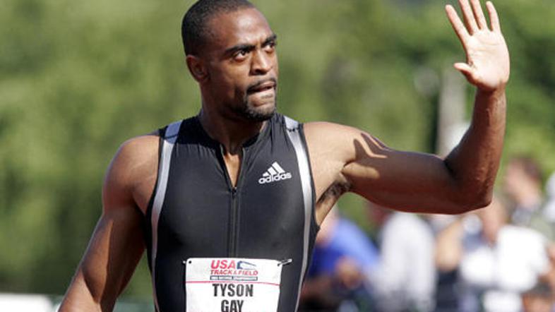 Tyson Gay kljub ravni stezi ni bil niti blizu rekordu Usaina Bolta na zaviti ste