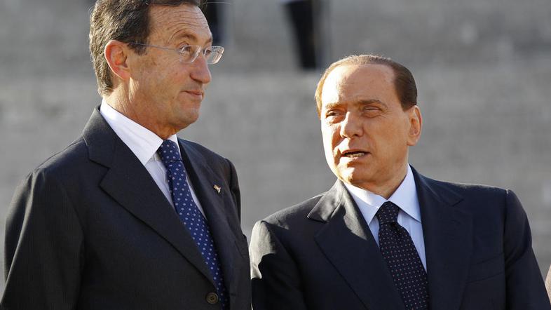 Fini in Berlusconi. (Foto: Reuters)
