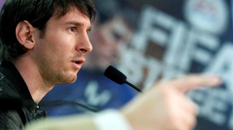 Messi novinarska konferenca Barcelona predstavitev FIFA Street videoigra Joan Ga