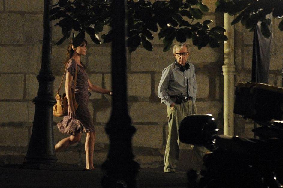 Carla Bruni Woody Allen snemanje film Pariz
