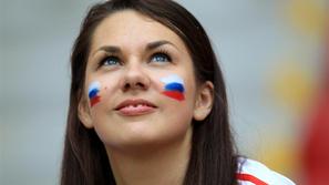navijačica Poljska Rusija Varšava Euro 2012 navijači