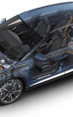 Audi e-tron električni avto servis prerez