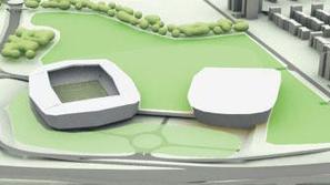 V Stožicah se že vidijo stebri stadiona in dvorane.