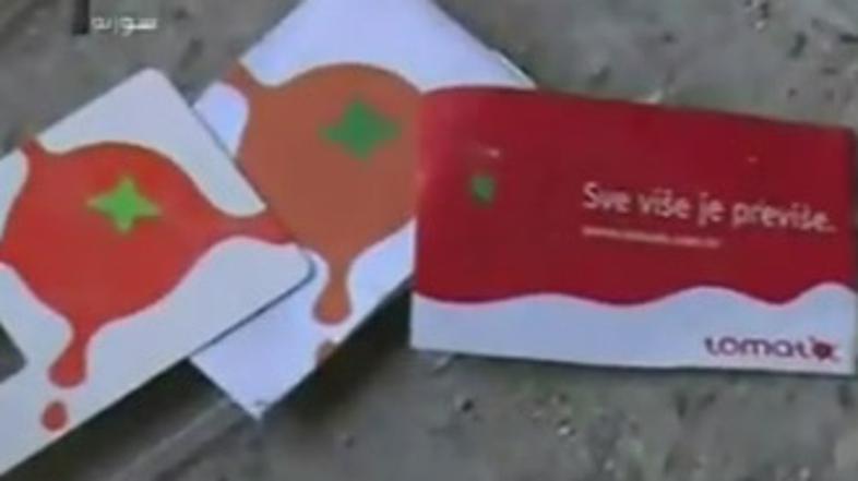 Kartice hrvaškega operaterja Tomato, ki so jih sirske vladne sile našle med potr