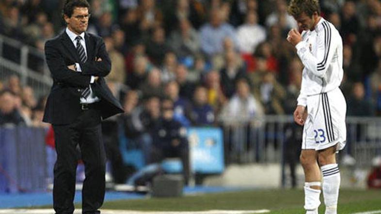 Capello je imel komunikacijski šum z Davidom Beckhamom v Real Madridu.