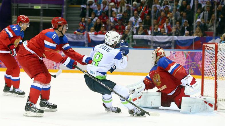 Slovenija Rusija olimpijske igre Soči 2014 prva tekma Jeglič Varlamov