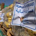 tovornjak s humanitarno pomočjo za Gazo