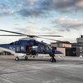 Policijski helikopter na ploščadi UKC Ljubljana.