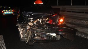 Gorenjska avtocesta. Šenčur, trčenje