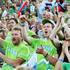 navijači gledalci Slovenija Ukrajina EuroBasket Stožice Ljubljana tribuna
